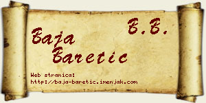Baja Baretić vizit kartica